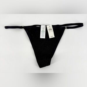 Aerie Black Ribbed thong panties